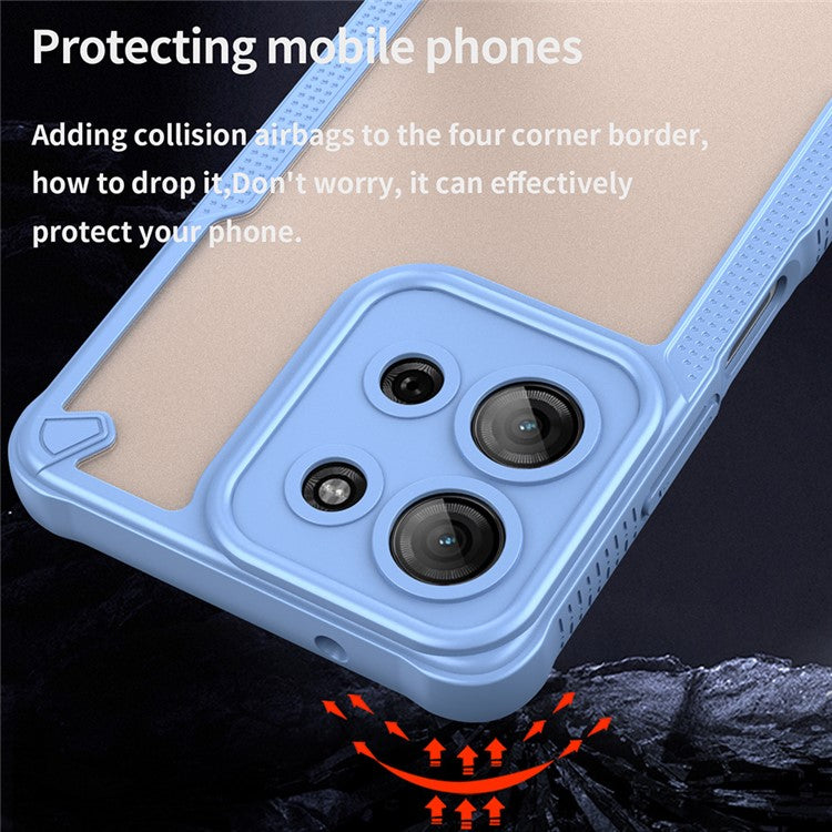 For Motorola Moto G75 5G Case Hybrid Frosted Phone Back Cover - Blue