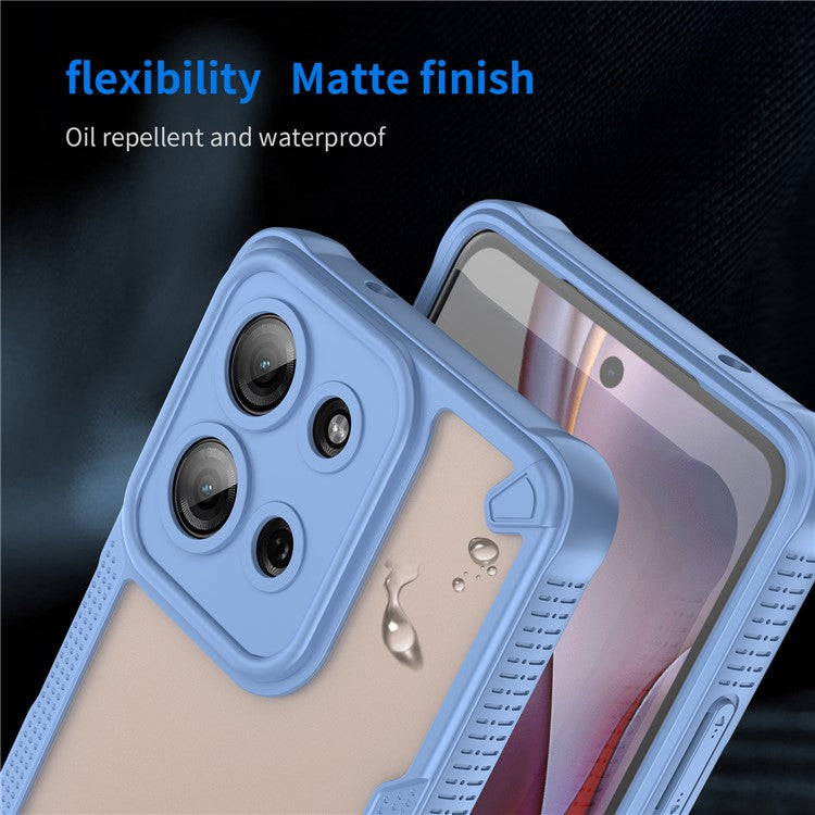 For Motorola Moto G75 5G Case Hybrid Frosted Phone Back Cover - Blue