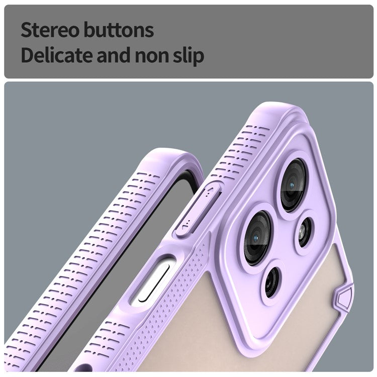 For Motorola Moto G75 5G Case Hybrid Frosted Phone Back Cover - Purple