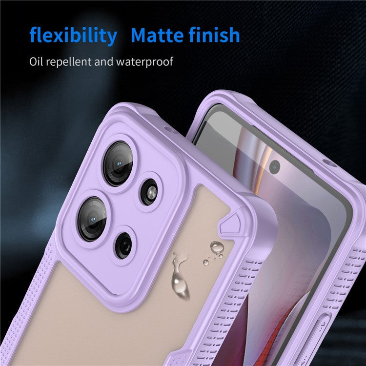 For Motorola Moto G75 5G Case Hybrid Frosted Phone Back Cover - Purple