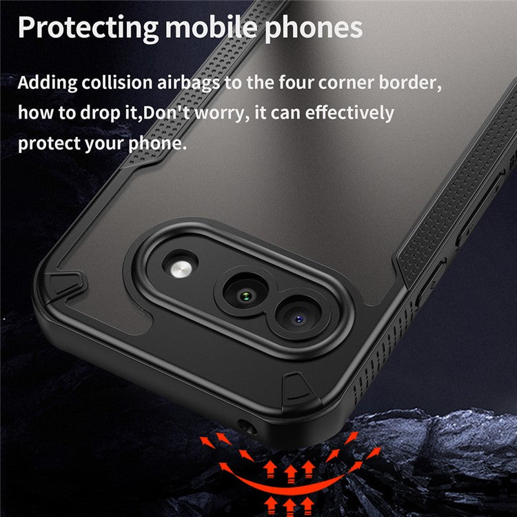 For Google Pixel 9a Case Hybrid Frosted Phone Back Cover - Black