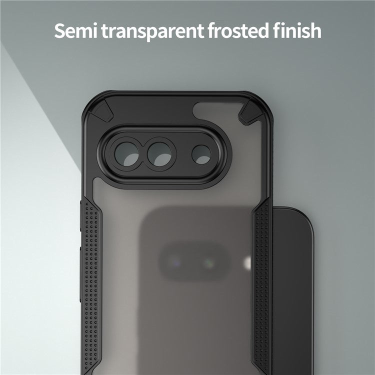 For Google Pixel 9a Case Hybrid Frosted Phone Back Cover - Black