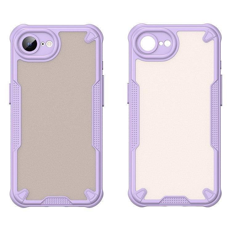 For iPhone 16e Case Hybrid Frosted Phone Back Cover - Purple