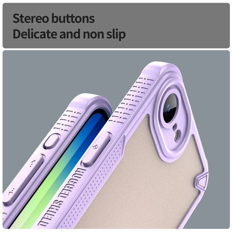 For iPhone SE (2025) Case Hybrid Frosted Phone Back Cover - Purple