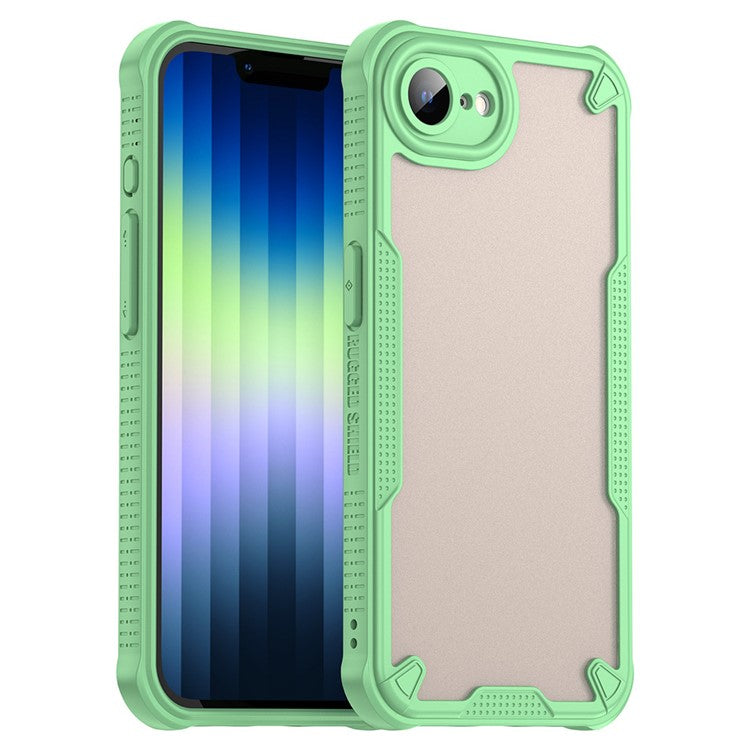 For iPhone SE (2025) Case Hybrid Frosted Phone Back Cover - Green