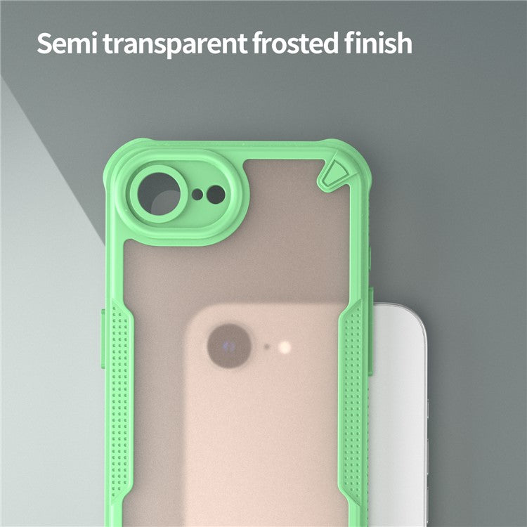 For iPhone SE (2025) Case Hybrid Frosted Phone Back Cover - Green