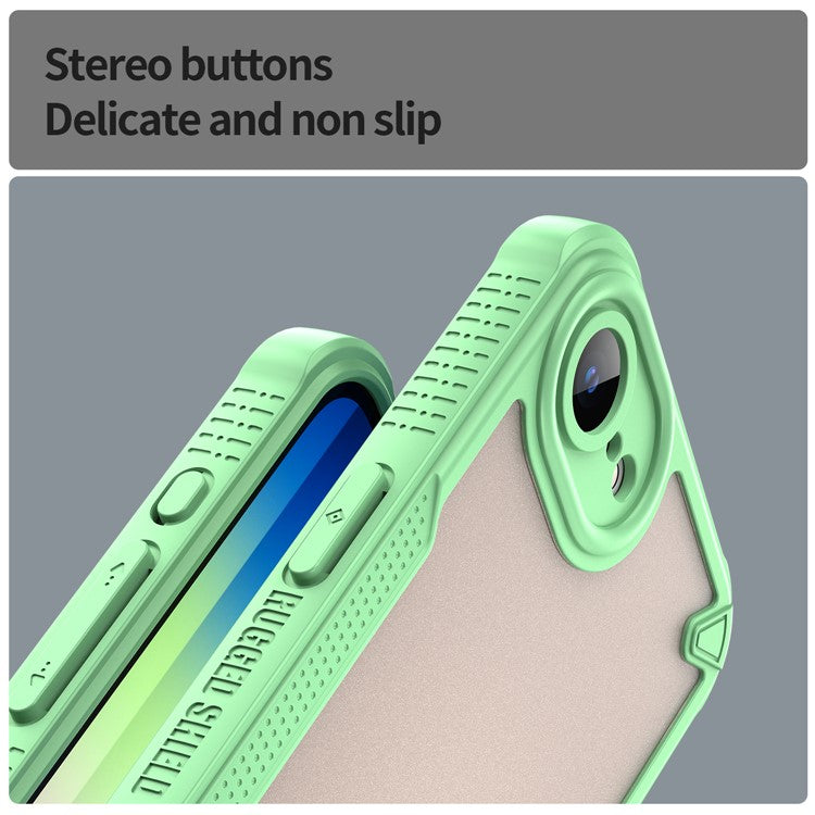 For iPhone 16e Case Hybrid Frosted Phone Back Cover - Green