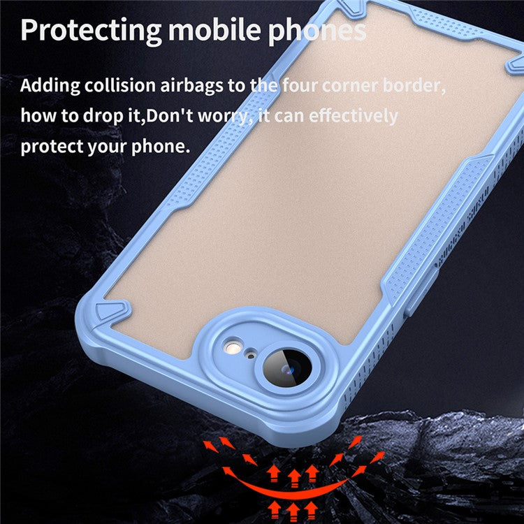 For iPhone SE (2025) Case Hybrid Frosted Phone Back Cover - Blue