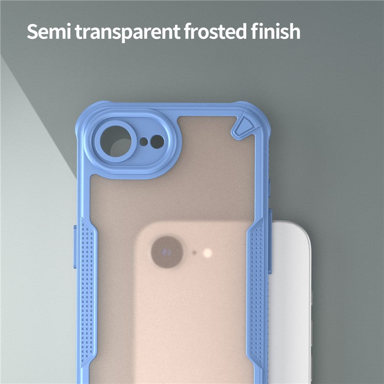 For iPhone 16e Case Hybrid Frosted Phone Back Cover - Blue