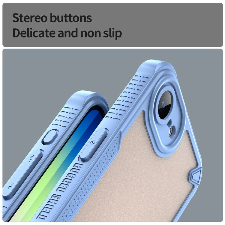 For iPhone 16e Case Hybrid Frosted Phone Back Cover - Blue