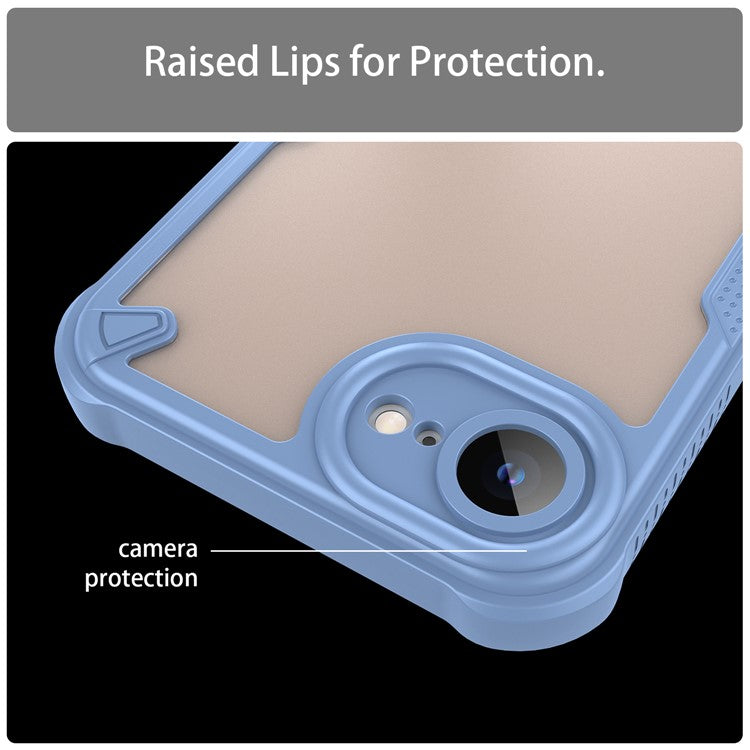 For iPhone SE (2025) Case Hybrid Frosted Phone Back Cover - Blue