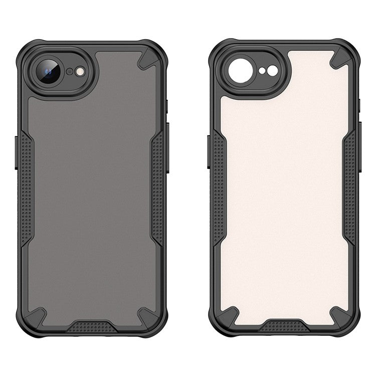 For iPhone 16e Case Hybrid Frosted Phone Back Cover - Black