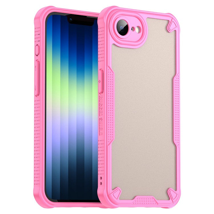 For iPhone 16e Case Hybrid Frosted Phone Back Cover - Pink