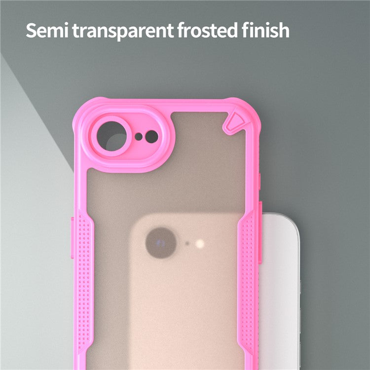 For iPhone SE (2025) Case Hybrid Frosted Phone Back Cover - Pink