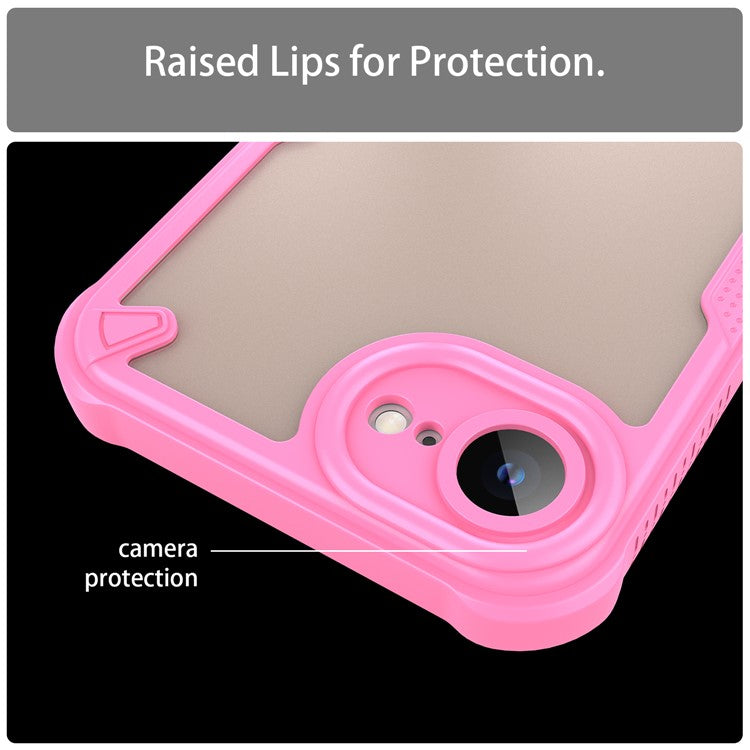 For iPhone SE (2025) Case Hybrid Frosted Phone Back Cover - Pink