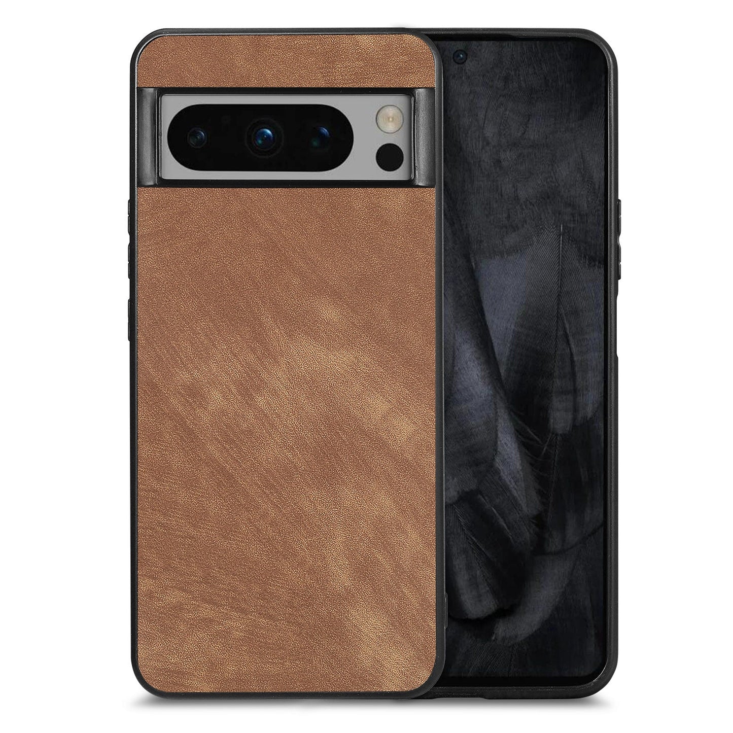For Google Pixel 8 Pro Case Shockproof Slim Retro Leather Phone Back Cover - Brown