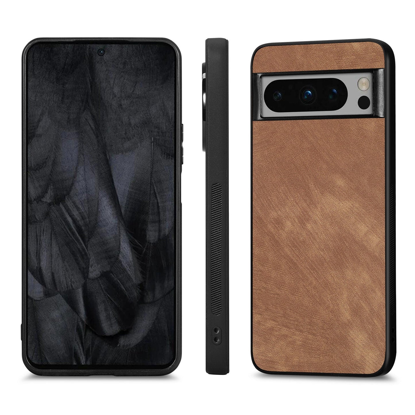 For Google Pixel 8 Pro Case Shockproof Slim Retro Leather Phone Back Cover - Brown