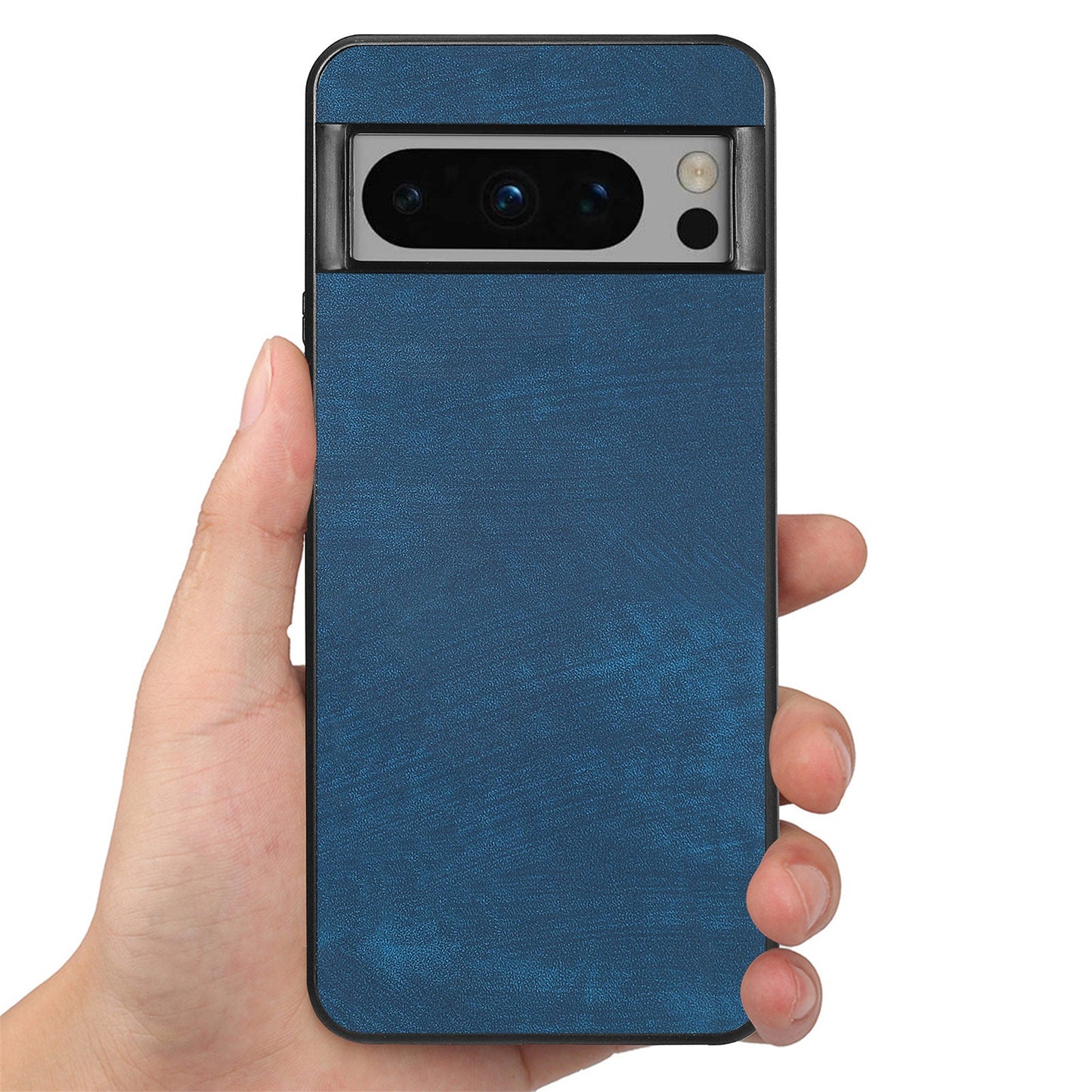 For Google Pixel 8 Pro Case Shockproof Slim Retro Leather Phone Back Cover - Blue