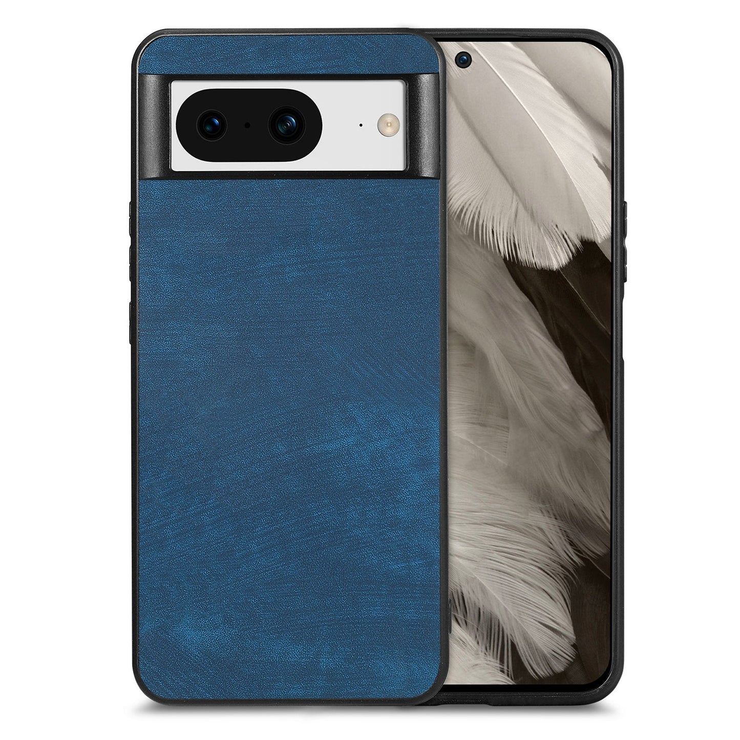 For Google Pixel 8 Case Shockproof Slim Retro Leather Phone Back Cover - Blue