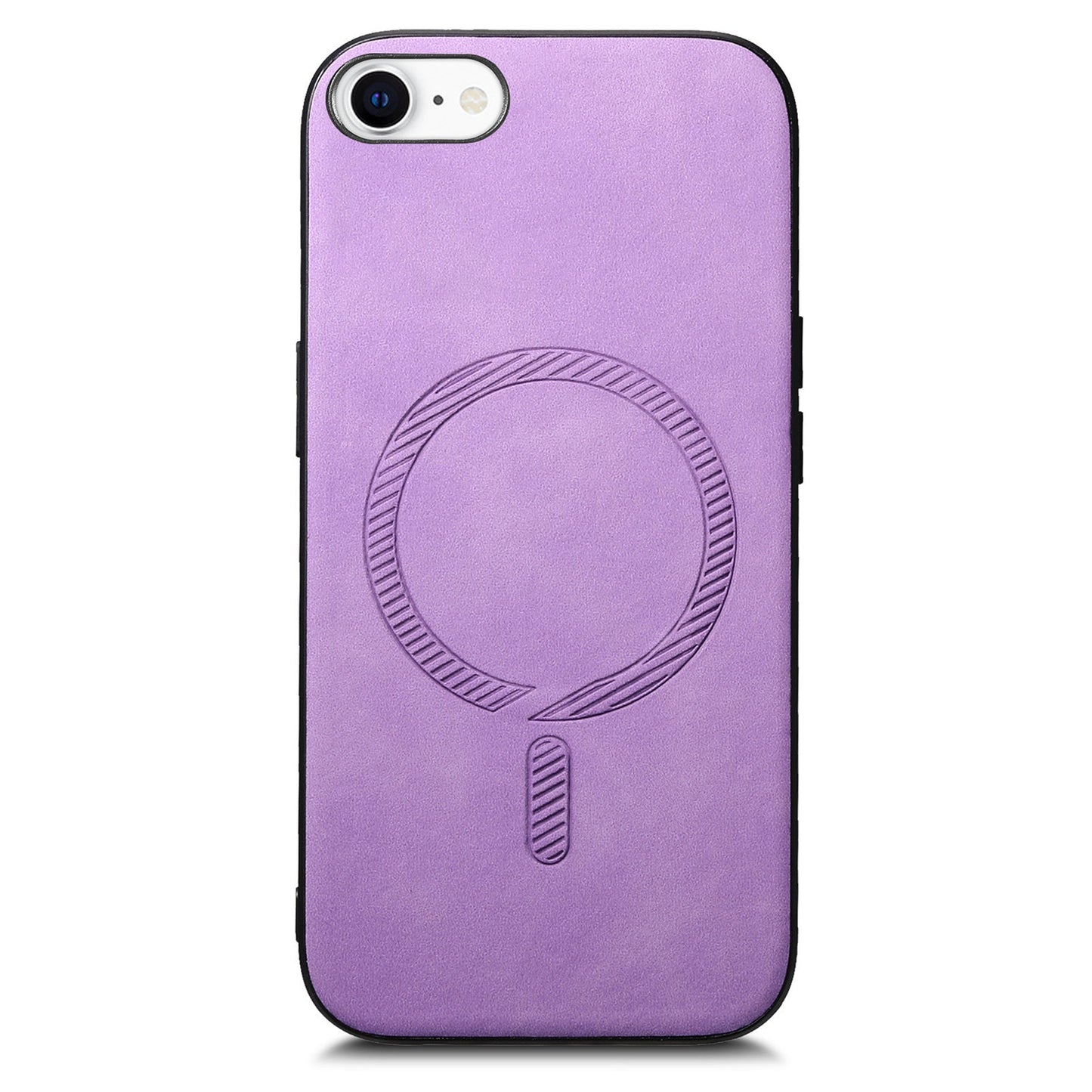 For iPhone SE (2025) Leather Back Case Compatible with MagSafe Skin-Touch Phone Cover - Purple