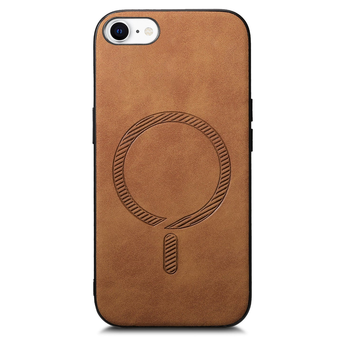For iPhone SE (2025) Leather Back Case Compatible with MagSafe Skin-Touch Phone Cover - Brown