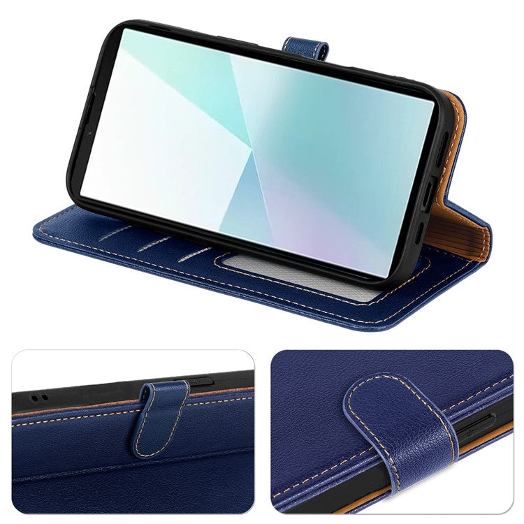 For Google Pixel 9 Pro / Pixel 9 Leather Case Litchi Texture Wallet RFID Blocking Phone Cover - Blue