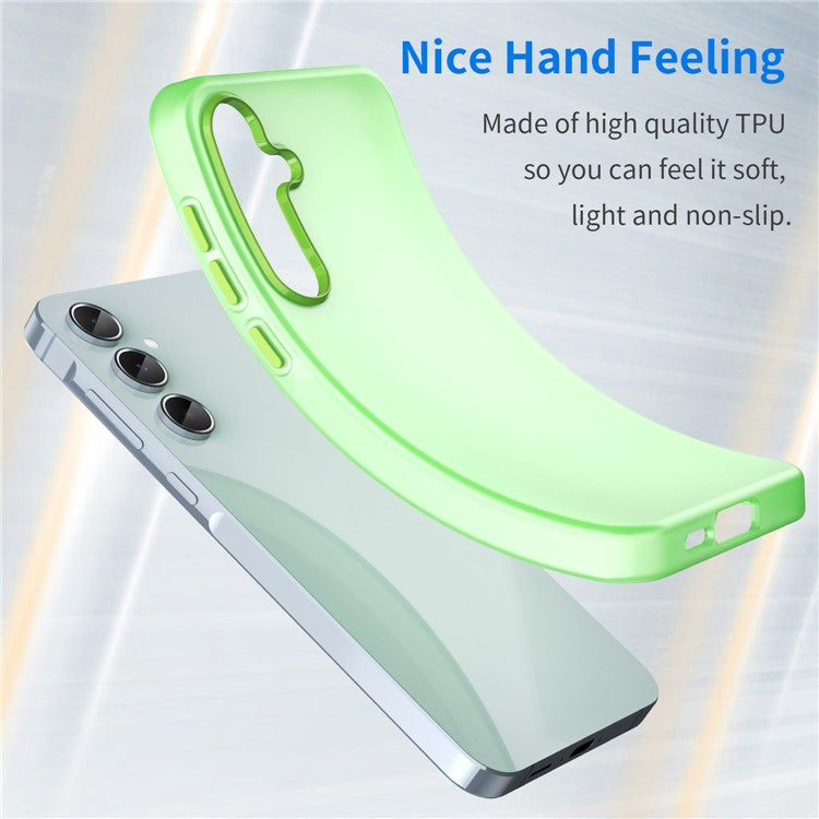 For Samsung Galaxy A55 5G Case TPU + PC Phone Back Cover Matte Translucent Design - Green