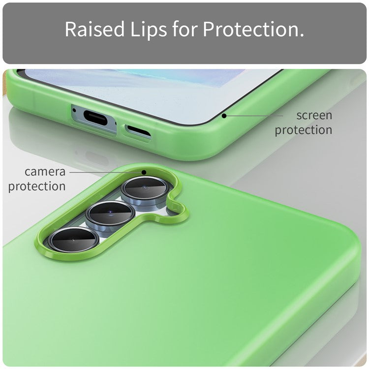 For Samsung Galaxy A55 5G Case TPU + PC Phone Back Cover Matte Translucent Design - Green