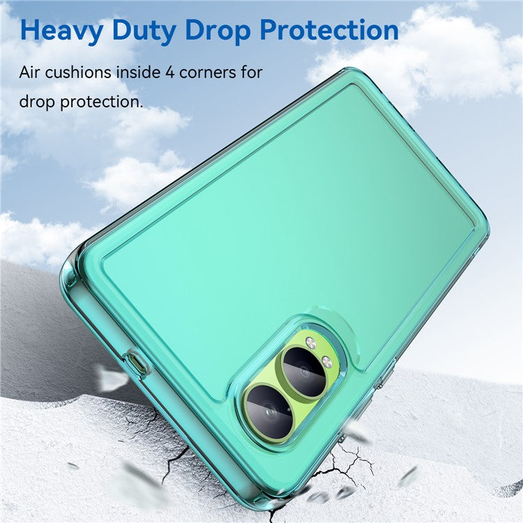 For OnePlus Nord CE4 Lite 5G / Oppo K12x 5G (China) Case TPU Shockproof Phone Back Cover - Transparent Blue