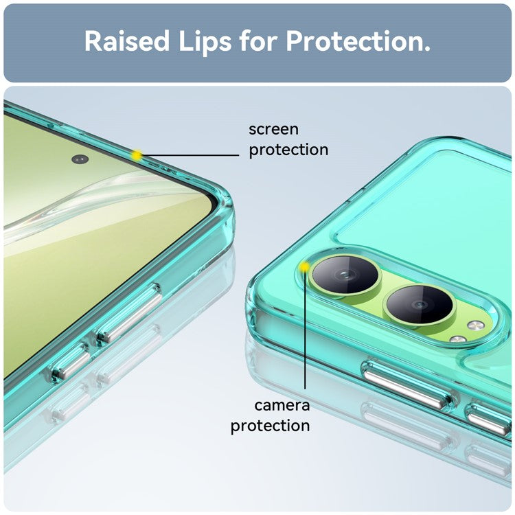 For OnePlus Nord CE4 Lite 5G / Oppo K12x 5G (China) Case TPU Shockproof Phone Back Cover - Transparent Blue