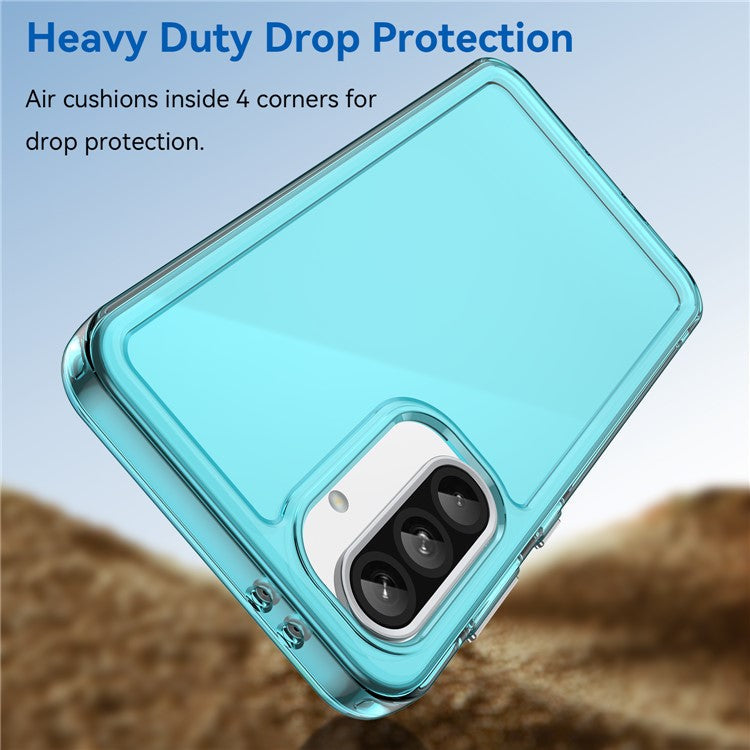 For Samsung Galaxy A56 5G Case TPU Shockproof Phone Back Cover - Transparent Blue