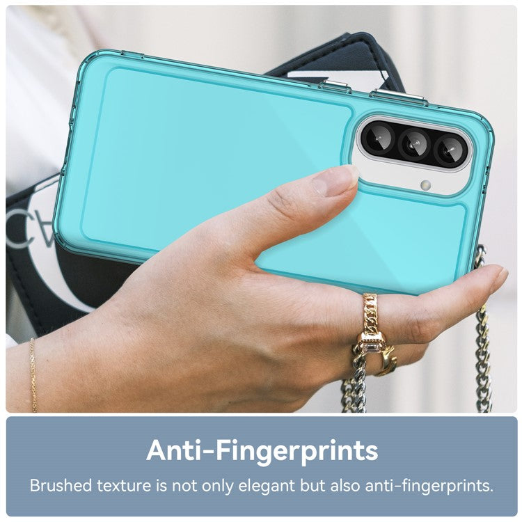 For Samsung Galaxy A56 5G Case TPU Shockproof Phone Back Cover - Transparent Blue