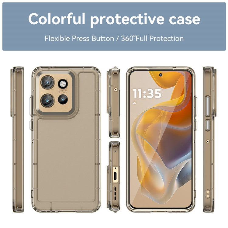 For Motorola Edge 50 Neo 5G / Moto S50 5G Case TPU Shockproof Phone Back Cover - Transparent Grey