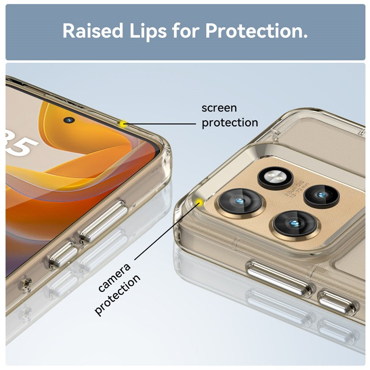 For Motorola Edge 50 Neo 5G / Moto S50 5G Case TPU Shockproof Phone Back Cover - Transparent Grey