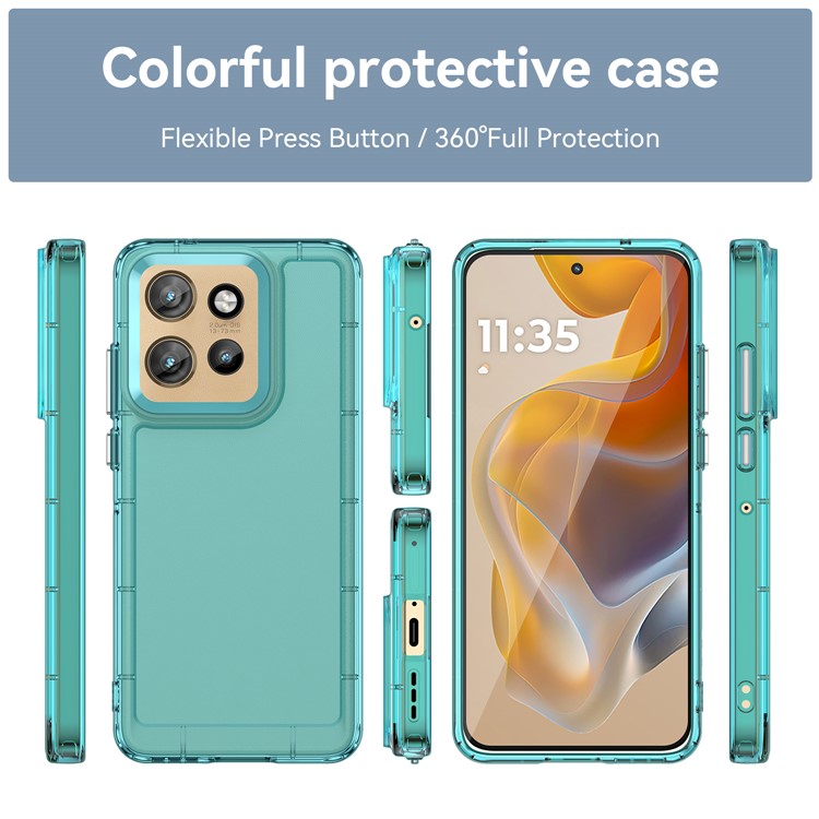 For Motorola Edge 50 Neo 5G / Moto S50 5G Case TPU Shockproof Phone Back Cover - Transparent Blue