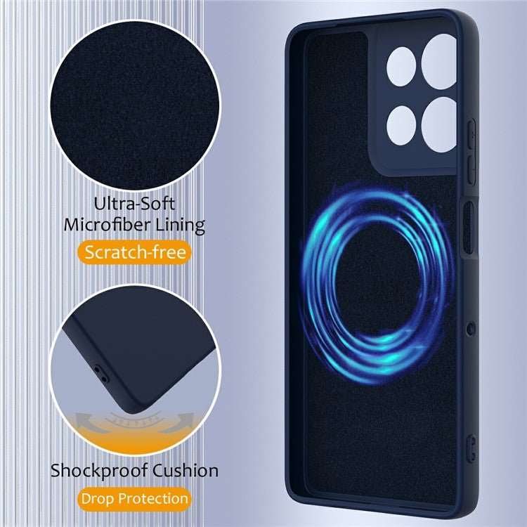 For Motorola Moto G75 5G Case Compatible with MagSafe Liquid Silicone Phone Cover with Lanyard - Dark Blue