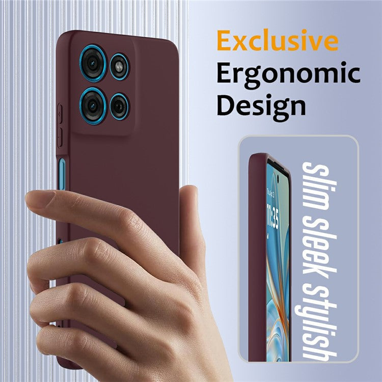 For Motorola Moto G75 5G Case Compatible with MagSafe Liquid Silicone Phone Cover with Lanyard - Wine Red