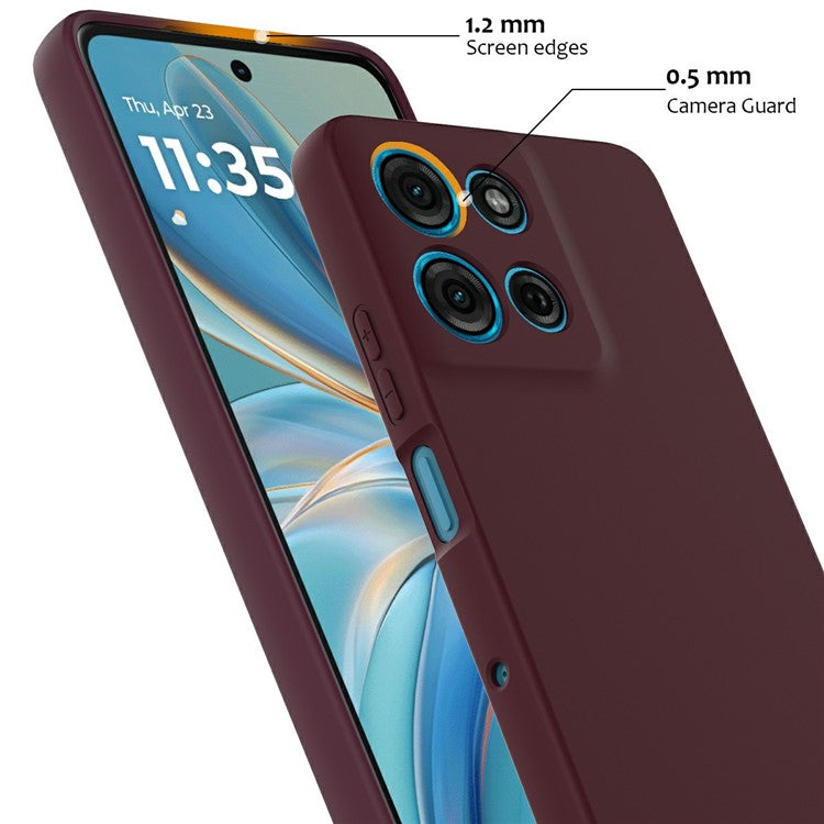 For Motorola Moto G75 5G Case Compatible with MagSafe Liquid Silicone Phone Cover with Lanyard - Wine Red