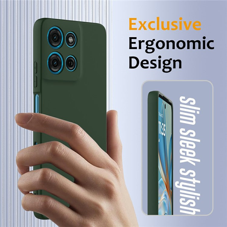 For Motorola Moto G75 5G Case Compatible with MagSafe Liquid Silicone Phone Cover with Lanyard - Dark Green