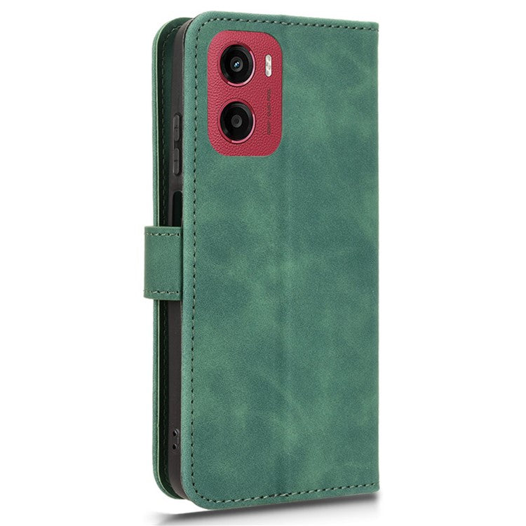 For Motorola Moto G05 4G Leather Case Skin Feel Anti Drop Wallet Flip Phone Cover - Green