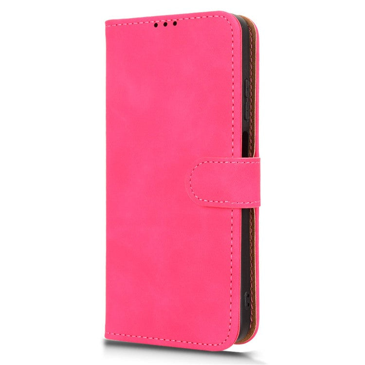 For Motorola Moto G05 4G Leather Case Skin Feel Anti Drop Wallet Flip Phone Cover - Rose