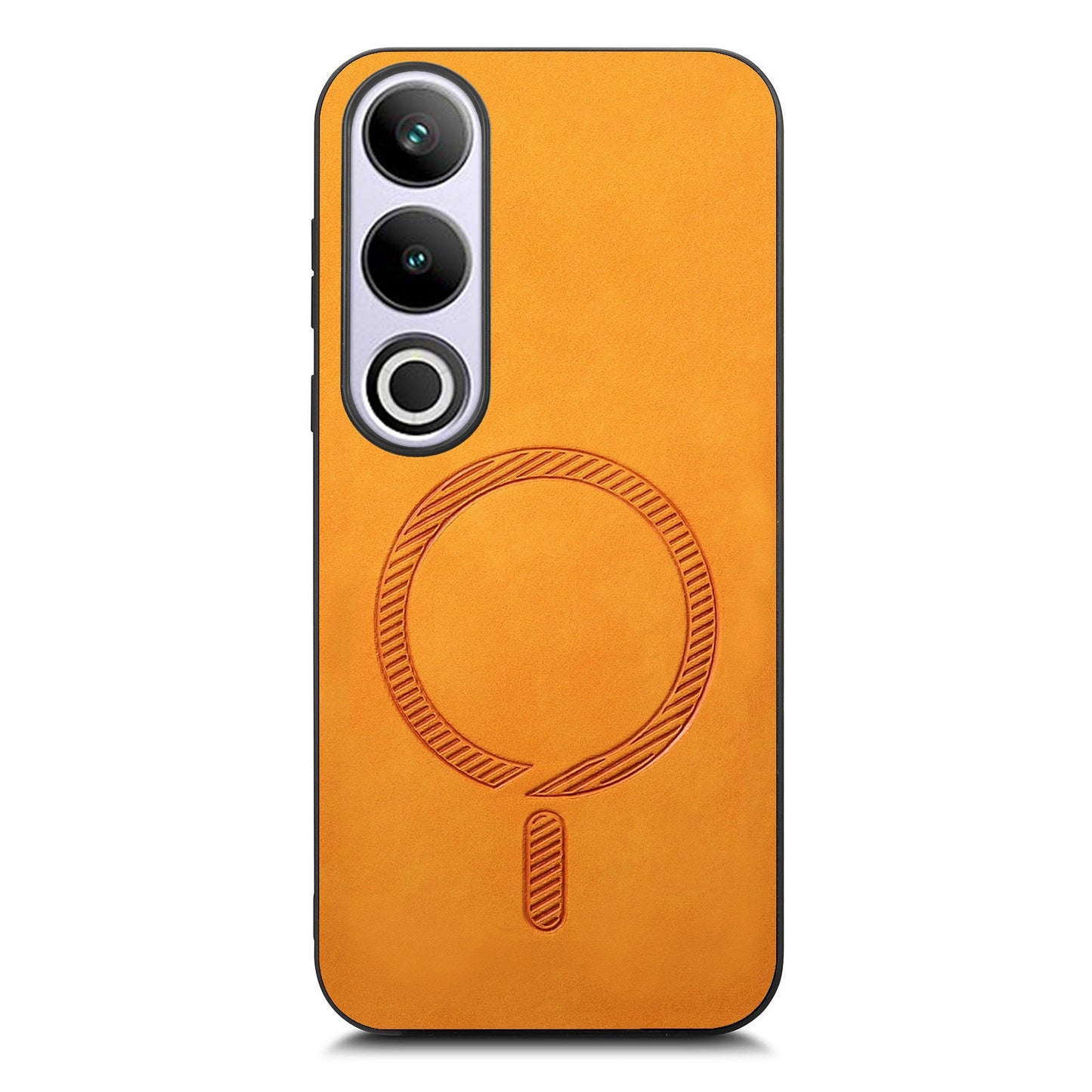 For OnePlus Nord CE4 5G / OnePlus Ace 3V 5G Leather Back Case Compatible with MagSafe Skin-touch Phone Cover - Yellow