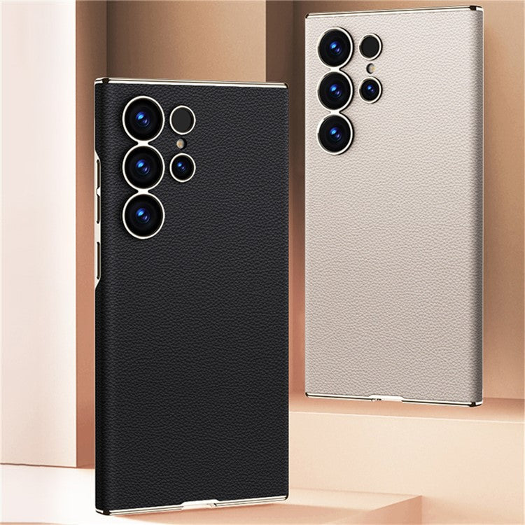 GKK For Samsung Galaxy S24 Ultra Case Electroplated PU + PC Phone Back Cover - Black