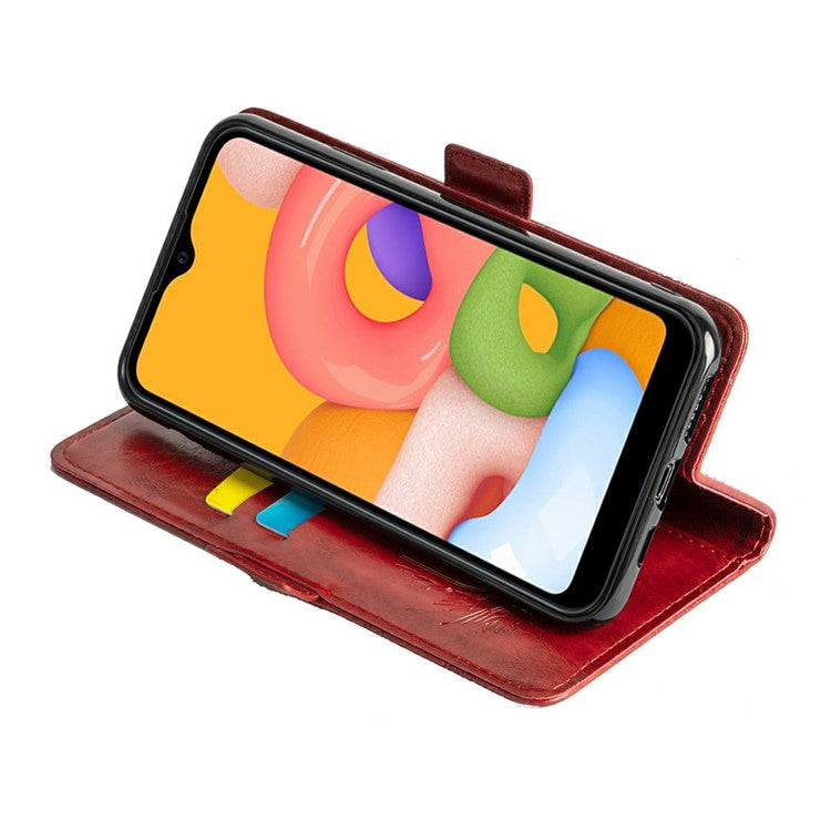 For OnePlus Ace 5 5G / Ace 5 Pro 5G Leather Case Flower Imprint Wallet Phone Cover with Side Buckle - Red