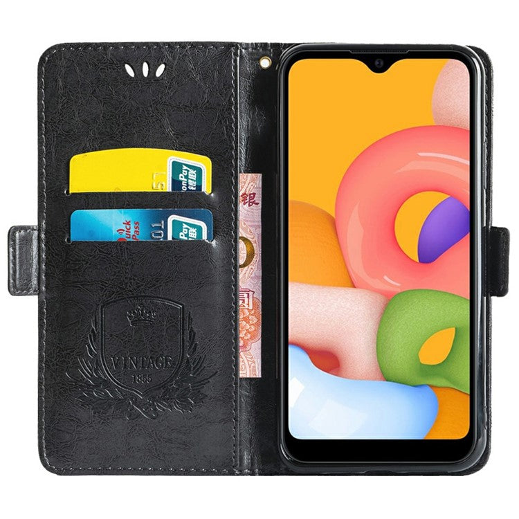 For OnePlus Ace 5 5G / Ace 5 Pro 5G Leather Case Flower Imprint Wallet Phone Cover with Side Buckle - Black