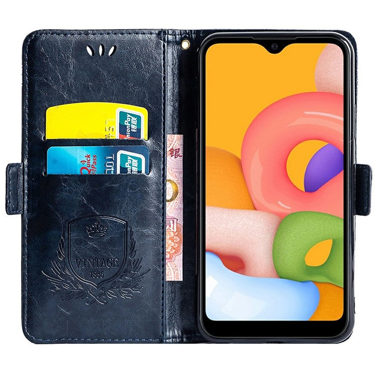 For OnePlus Ace 5 5G / Ace 5 Pro 5G Leather Case Flower Imprint Wallet Phone Cover with Side Buckle - Blue