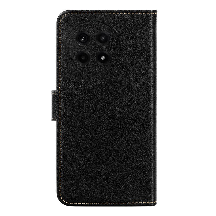 For OnePlus Ace 5 5G / Ace 5 Pro 5G Leather Case Litchi Texture Wallet RFID Blocking Phone Cover - Black