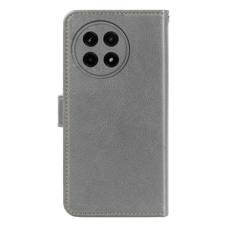 For OnePlus Ace 5 5G / Ace 5 Pro 5G Leather Case Litchi Texture Wallet RFID Blocking Phone Cover - Grey