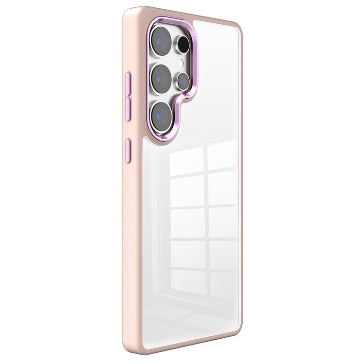 For Samsung Galaxy S25 Ultra Case TPU + Acrylic Clear Phone Back Cover - Pink