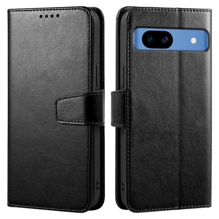 For Google Pixel 8a Case Stand Card Holder Wallet Leather Phone Cover - Black